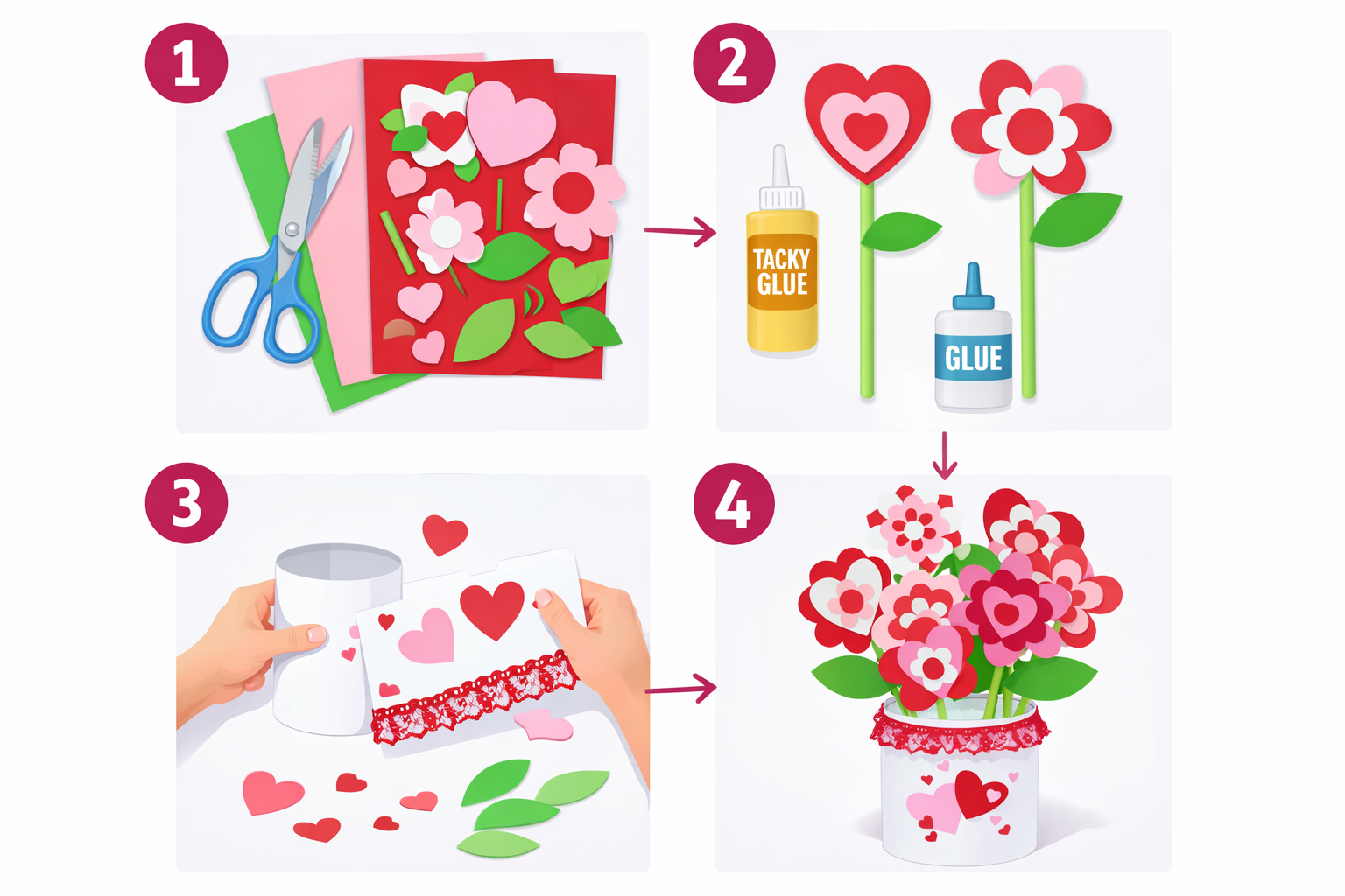 Crafted paper flower bouquet arrangement


