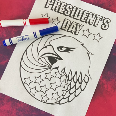 Eagle coloring page for President's Day