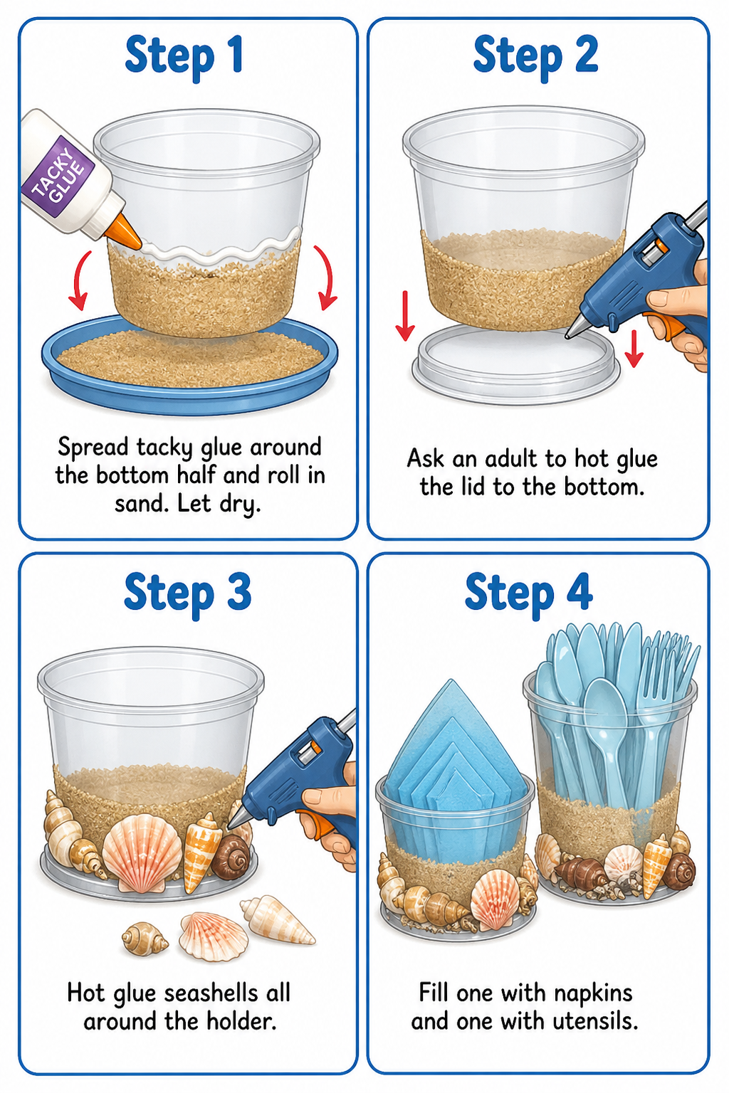 DIY beach-inspired napkin holders tutorial

