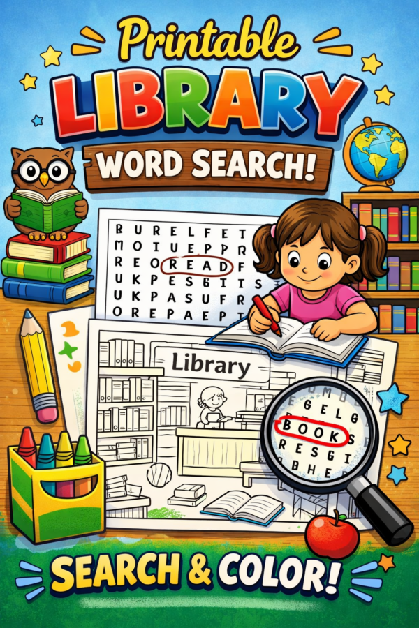 Printable Library Word Search