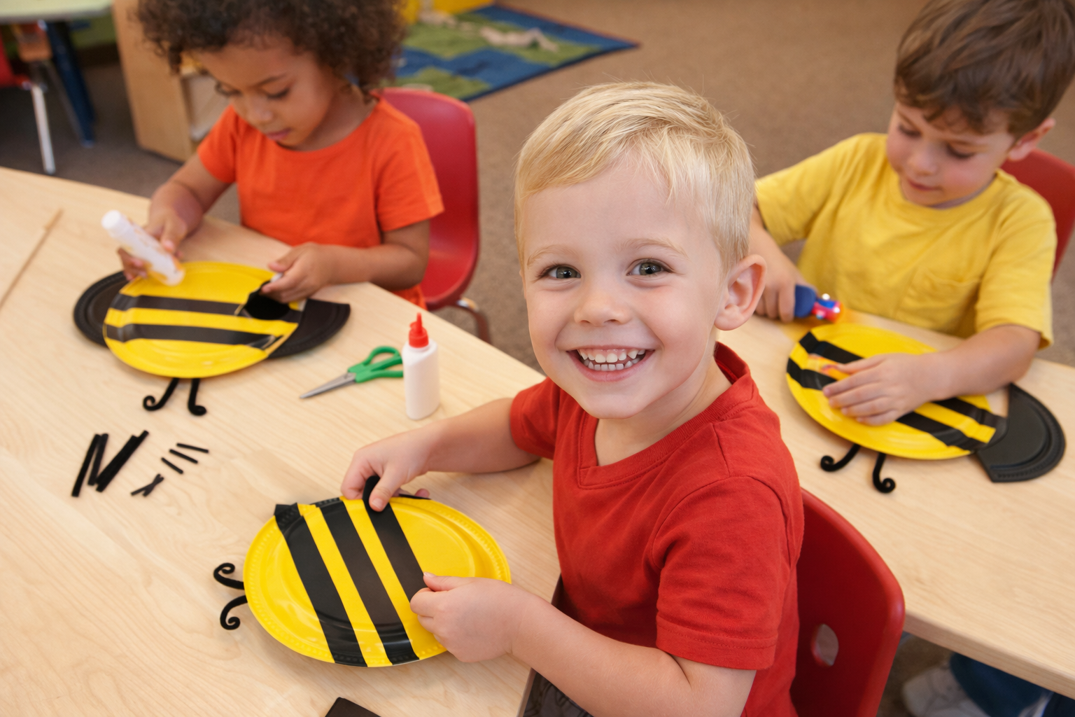 Crafting bumblebees in the classroom