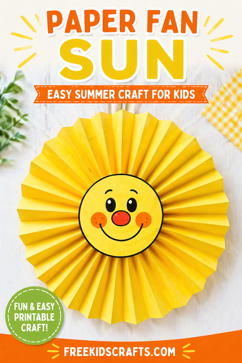 Sunny paper fan craft tutorial

