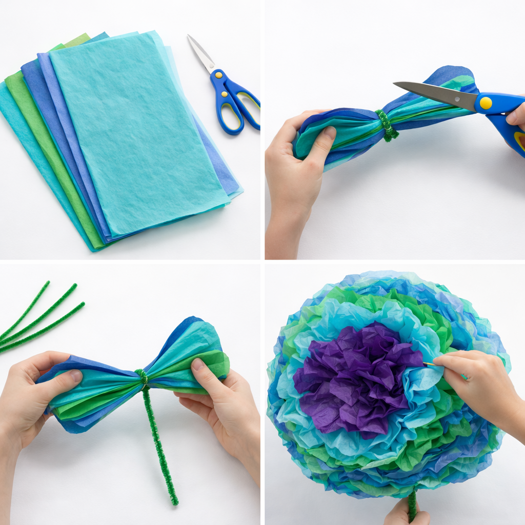 paper tissue flowers how to