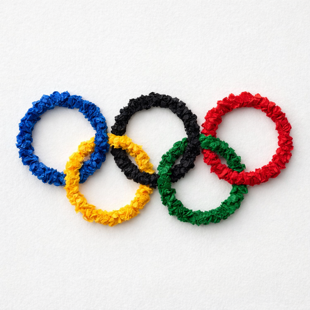 Tissue Paper Olympic Rings Craft