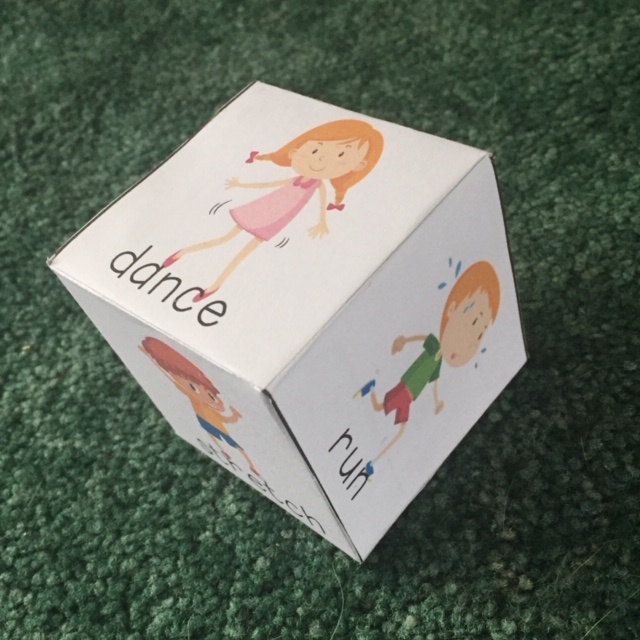 Easy Printable Fitness Exercise Cube Craft