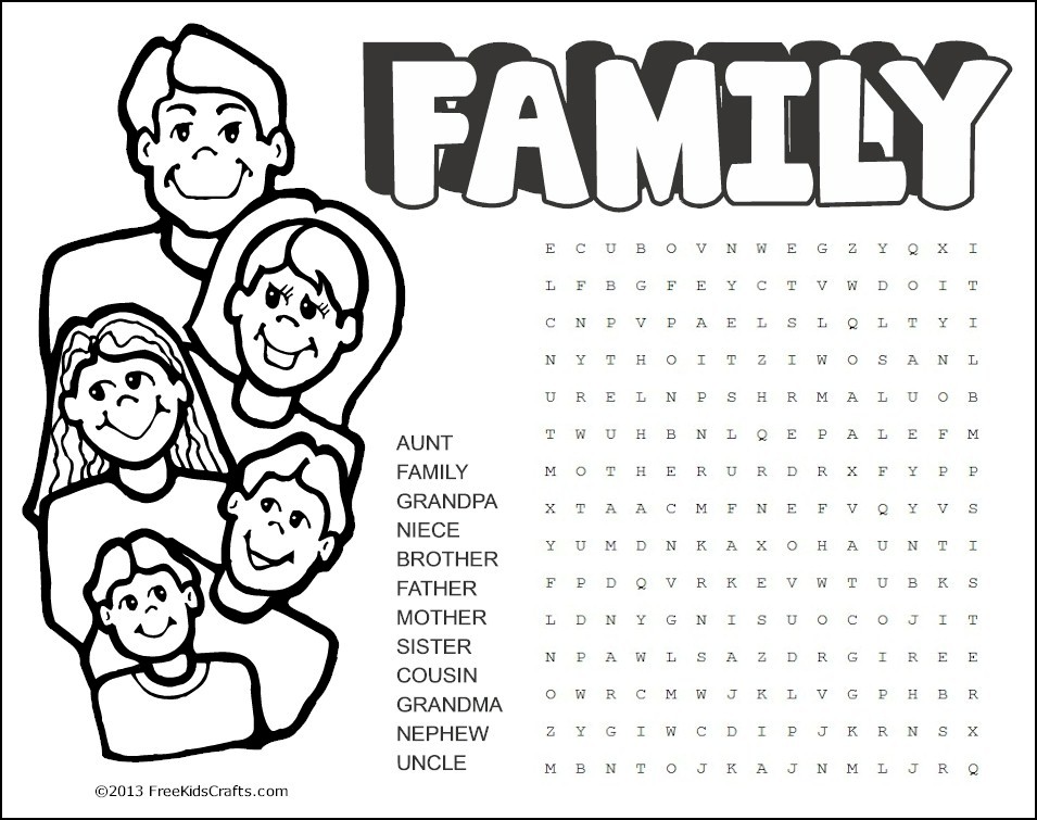 Printable Family Word Search