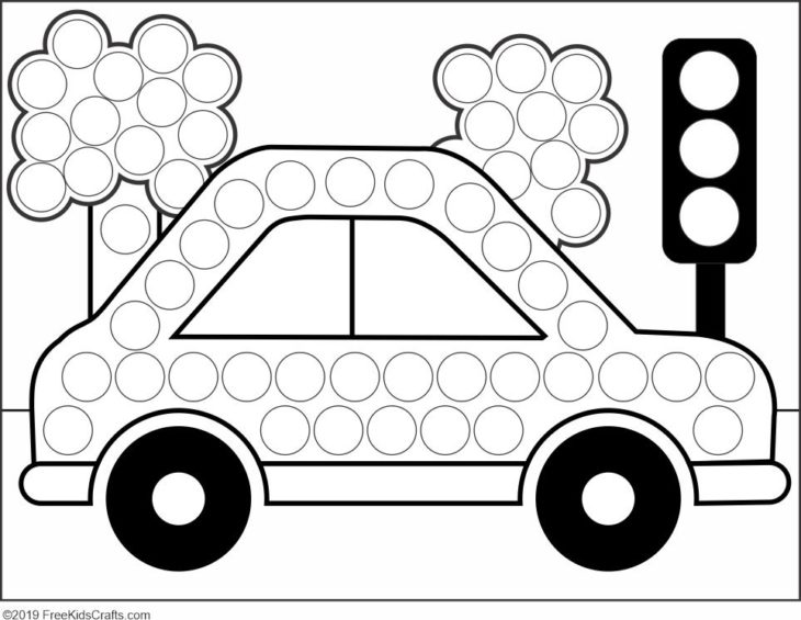 Preschool Car Dot Art Activity