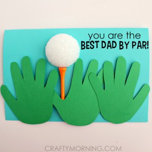Best Dad By Par Handprint Card