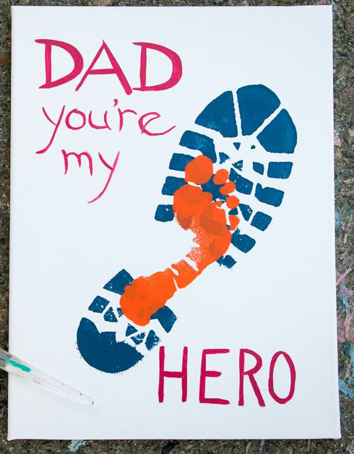 Boot and Footprint Art for Father’s Day