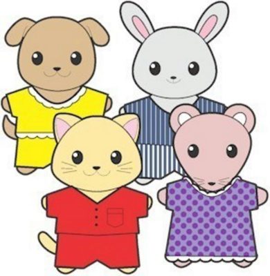 Paper Dolls to dress in pajamas for young children.