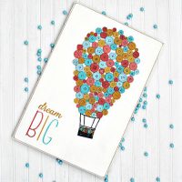 Button Hot Air Balloon Art
