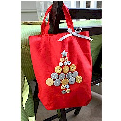 ChristmasTree Button Tote