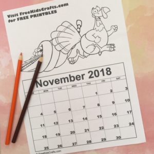 Printable November Coloring Calendar