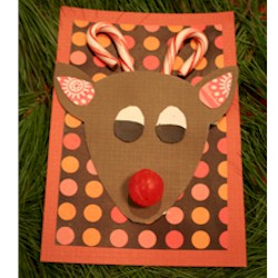Candy Cane Reindeer Card