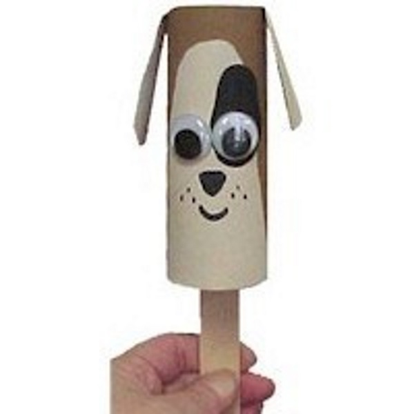 Cardboard Tube Puppy Puppet