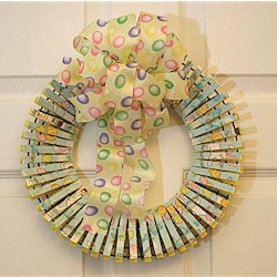 Clothespin Easter Wreath