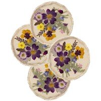 Coasters with Pressed Flowers