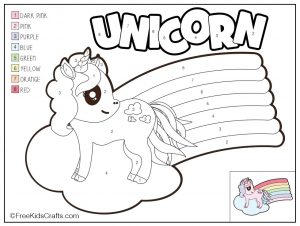 color by number unicorn printable