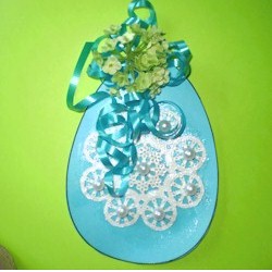 Doily Decorated Easter Eggs