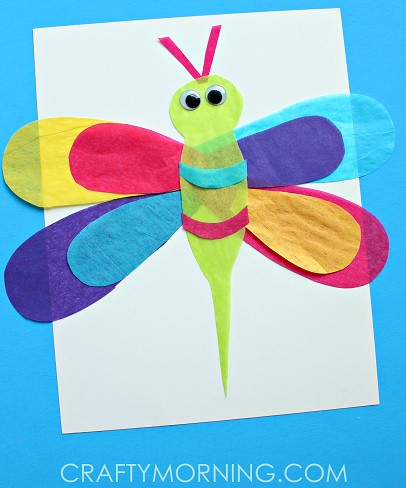 Colorful Tissue Paper Dragonfly