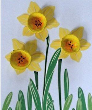 Easy Egg Carton Daffodil 3-D Picture