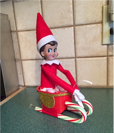 Make A Candy Cane Sleigh For Your Elf On The Shelf