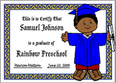 Playtime Graduation Certificate
