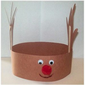 Easy Handprint Reindeer Hat for Kids to Make