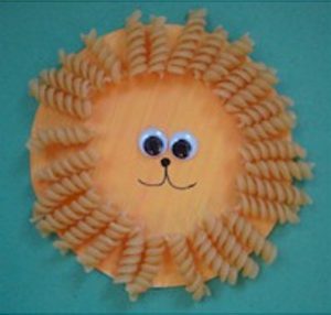 Paper Plate Macaroni Lion for Kids to Make