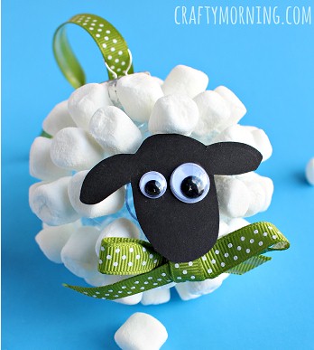 Mini Marshmallow Sheep Ornament