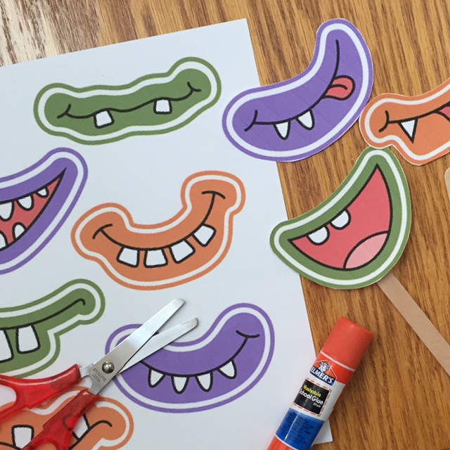 printed and cut out monster mouths