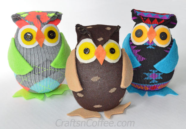 No-Sew Owls From A Sock