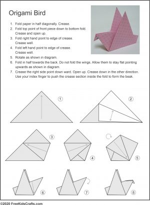how to make origami bird