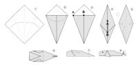 Оригами кит схема