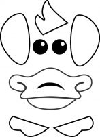 Elements in black and white for Paper Plate Duck