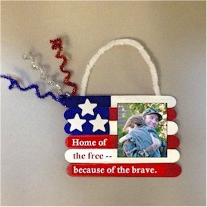 Craft Stick Patriotic Photo Frame