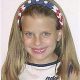 Step by step instructions on weaving a patriotic headband with pot holder loops