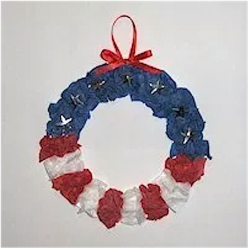 DIY Patriotic Tissue Paper Wreath