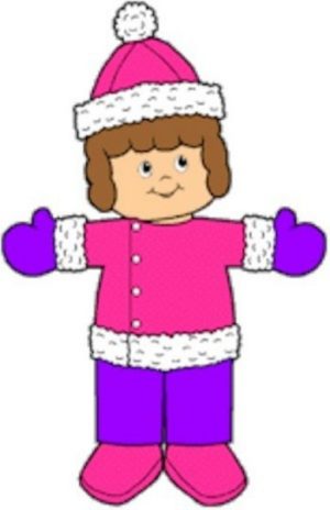 printable winter paper doll for young children