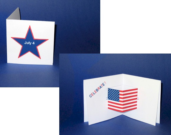 Printable Pop Up July 4th Card