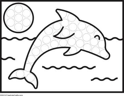 Preschool Dolphin Dot Art Activity