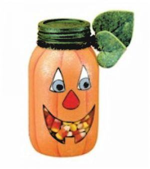 Mason Jar Pumkin Candy Jar