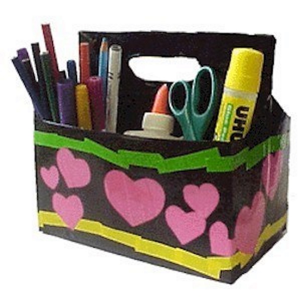 DIY Recyclled Craft Supplies Carry-All that kids can make