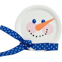 Canning Jar Lid Snowman