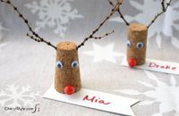 Wine Cork Reindeer Place Cards