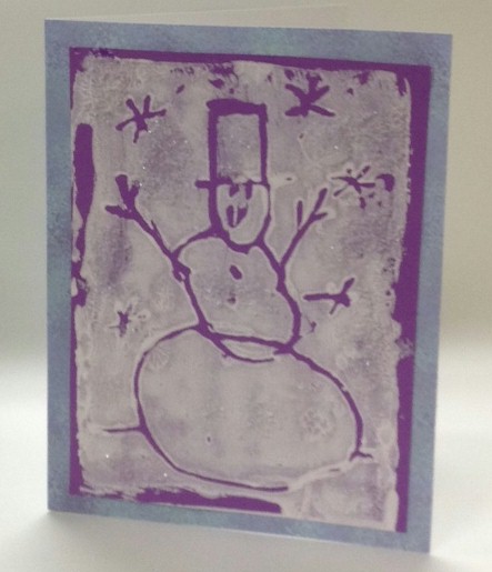 Relief Painting Snowman Card