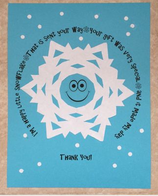 Printable Snowflake Thank You Note
