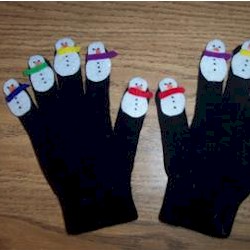 Snowman Puppet Gloves
