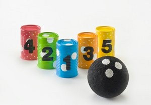 Recycled Soup Can Bowling Game