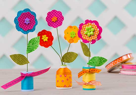 Flowers with Spool Holders